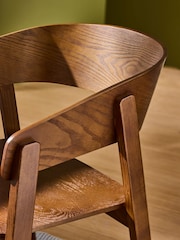 MADE.COM Set of 2 Dark Stained Wood Aster Dining Chairs - Image 3 of 6