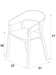 MADE.COM Set of 2 Dark Stained Wood Aster Dining Chairs - Image 4 of 6