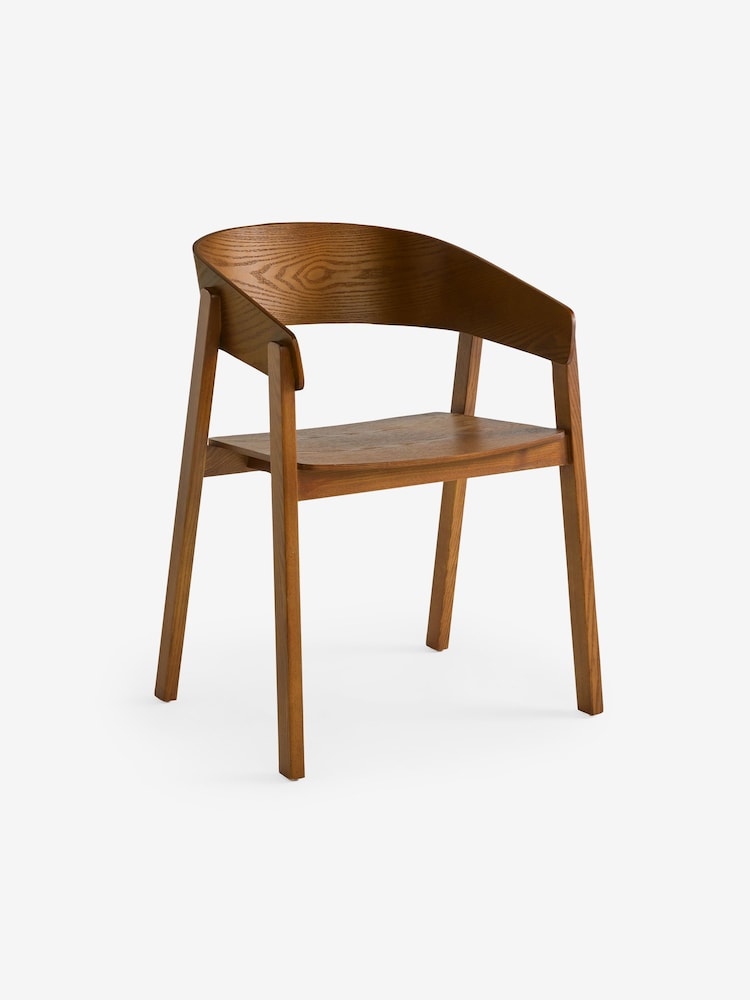 MADE.COM Set of 2 Dark Stained Wood Aster Dining Chairs - Image 6 of 6