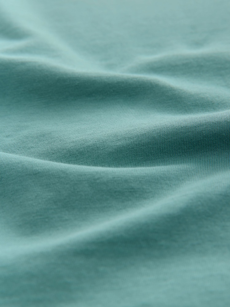 Turquoise Blue Regular Fit Essential Crew Neck Cotton T-Shirt - Image 7 of 7
