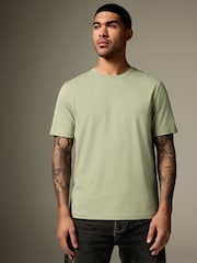 VERT SAUGE - Ajustement régulier - T-shirt Essential Col rond en coton - Image 1 de 8
