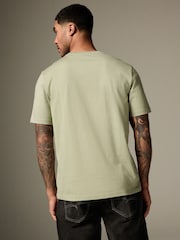 VERT SAUGE - Ajustement régulier - T-shirt Essential Col rond en coton - Image 3 de 8