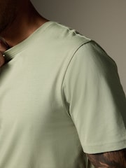 VERT SAUGE - Ajustement régulier - T-shirt Essential Col rond en coton - Image 5 de 8