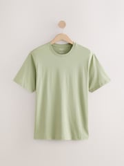 VERT SAUGE - Ajustement régulier - T-shirt Essential Col rond en coton - Image 6 de 8