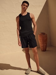 Black Slim Fit Ribbed Vest - Image 2 of 7