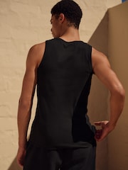 Black Slim Fit Ribbed Vest - Image 4 of 7