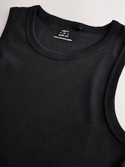 Black Slim Fit Ribbed Vest - Image 6 of 7