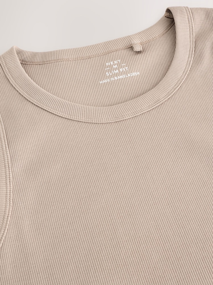 Neutral Slim Fit Ribbed Vest - Image 6 of 7