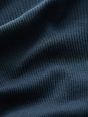 Navy Blue Slim Fit Ribbed Vest - Image 7 of 7