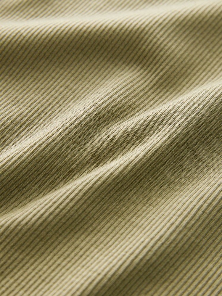 Khaki Green Slim Fit Ribbed Vest - Image 2 of 3