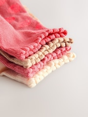 Pink/Tan 4 Pack Cotton Rich Trainer Socks - Image 2 of 3