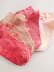 Pink/Tan 4 Pack Cotton Rich Trainer Socks - Image 3 of 3