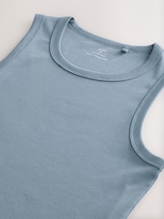 Blue Slim Fit Ribbed Vest - Image 3 of 3