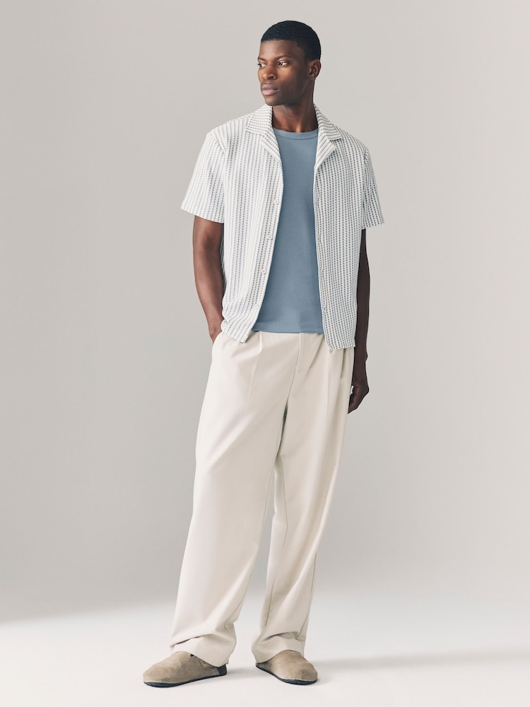 Blue Slim Fit Ribbed Vest - Image 4 of 8