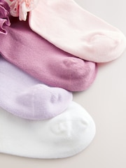 rožnata. škrlatna; vijolična In bela - Nogavice Cotton Rich Ruffle Trainer 4 Pack - Slika 2 iz 3