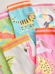 Multi 5 Pack Cotton Rich Flamingo Ankle Socks - Image 2 of 3