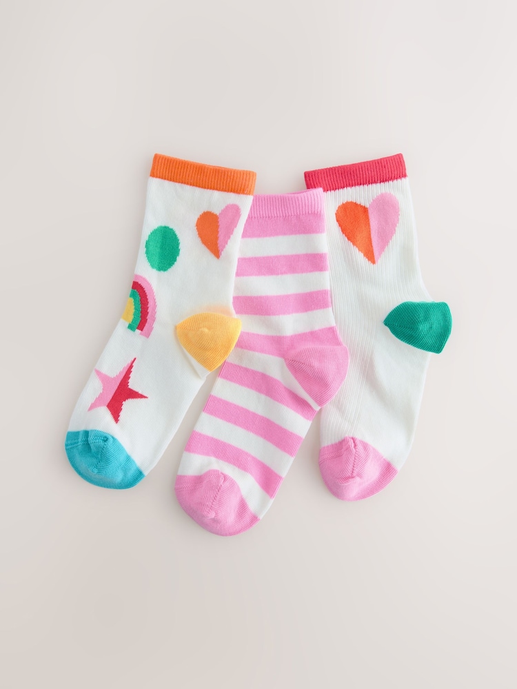 Multi 3 Pack Cotton Rich Ankle Socks - Image 1 of 3