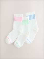 White Regular Length Cotton Rich Cushioned Sole Ankle Socks 3 Pack - Image 1 of 1