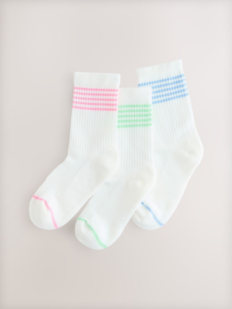 White Regular Length Cotton Rich Cushioned Sole Ankle Socks 3 Pack - Image 1 of 1