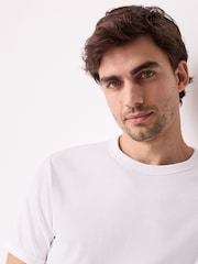 Blanc - Ribbed Short Sleeve Crew T-Shirt - Image 1 de 8