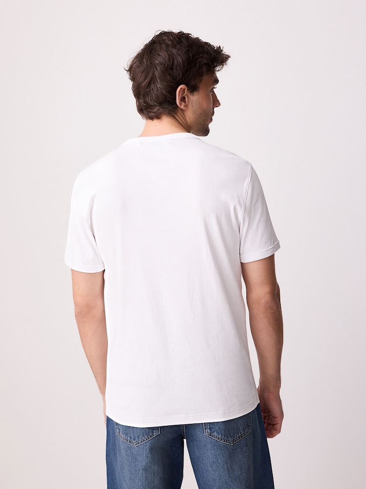 Blanc - Ribbed Short Sleeve Crew T-Shirt - Image 3 of 8