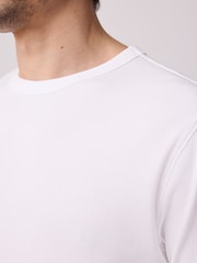 Blanc - Ribbed Short Sleeve Crew T-Shirt - Image 5 de 8
