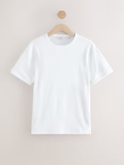 Blanc - Ribbed Short Sleeve Crew T-Shirt - Image 6 de 8