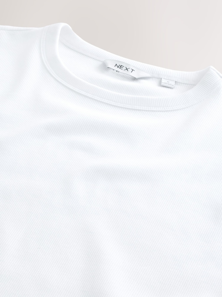 Blanc - Ribbed Short Sleeve Crew T-Shirt - Image 8 of 8