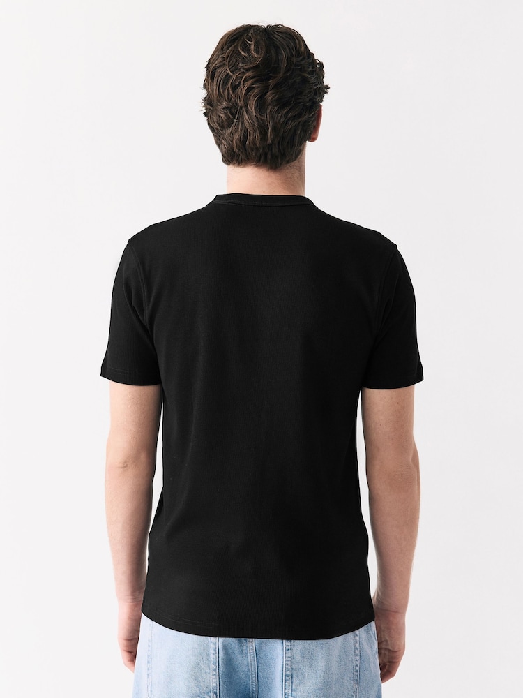 Noir - Ribbed Short Sleeve Crew T-Shirt - Image 3 of 7