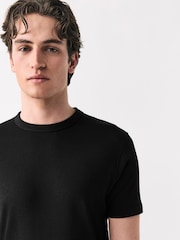 Noir - Ribbed Short Sleeve Crew T-Shirt - Image 4 de 7