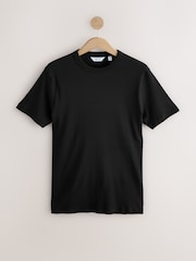 Noir - Ribbed Short Sleeve Crew T-Shirt - Image 5 de 7
