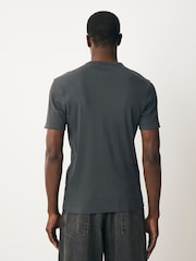 Grey Slim Fit Ribbed Short Sleeve Crew T-Shirt - Image 2 of 7