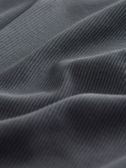 Grey Slim Fit Ribbed Short Sleeve Crew T-Shirt - Image 7 of 7