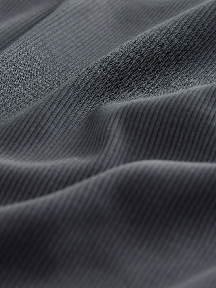 Grey Slim Fit Ribbed Short Sleeve Crew T-Shirt - Image 7 of 7