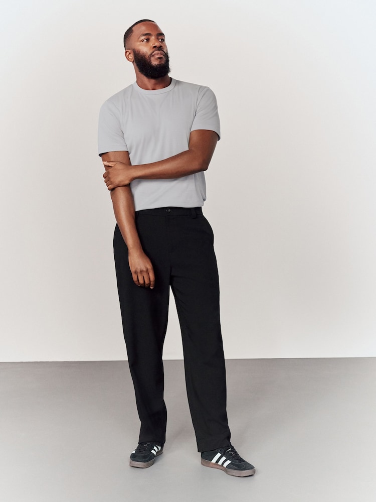 Серебристо-серый - Ribbed Short Sleeve Crew T-Shirt - Image 2 of 7