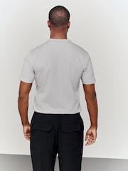 Серебристо-серый - Ribbed Short Sleeve Crew T-Shirt - Image 3 of 7
