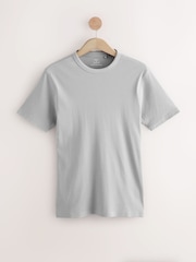 Серебристо-серый - Ribbed Short Sleeve Crew T-Shirt - Image 5 of 7
