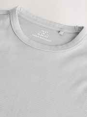 Серебристо-серый - Ribbed Short Sleeve Crew T-Shirt - Image 7 of 7