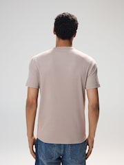 Песочно-бежевый - Ribbed Short Sleeve Crew T-Shirt - Image 3 of 8