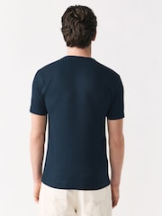 marine - T-shirt ras du cou côtelé à manches courtes - Image 3 of 7