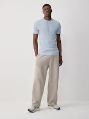 Голубой - Ribbed Short Sleeve Crew T-Shirt - Image 2 of 7