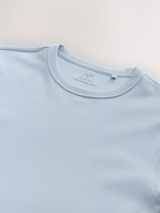 Голубой - Ribbed Short Sleeve Crew T-Shirt - Image 6 of 7