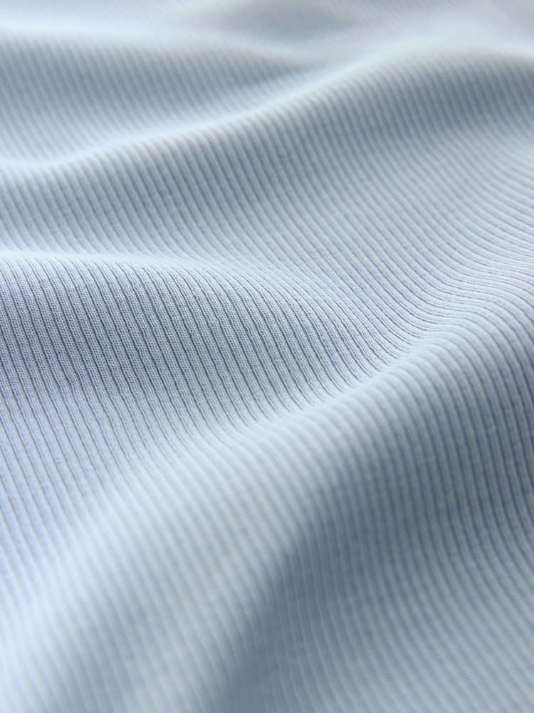 Голубой - Ribbed Short Sleeve Crew T-Shirt - Image 7 of 7