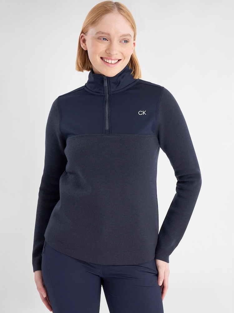 Calvin Klein Golf Blue Cecily Hybrid Quarter Zip Sweater - Image 1 of 8