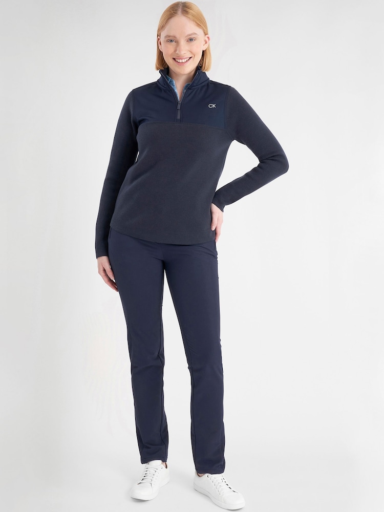 Calvin Klein Golf Blue Cecily Hybrid Quarter Zip Sweater - Image 2 of 8