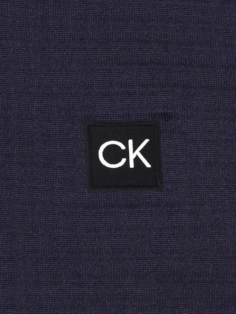 Calvin Klein Golf Blue Lantanas Textured Quarter Zip Sweater - Image 8 of 8