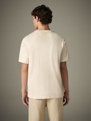 Ecru 100% Cotton Short Sleeve Slub T-Shirt - Image 4 of 4
