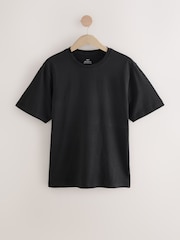 Black 100% Cotton Short Sleeve Slub T-Shirt - Image 6 of 8