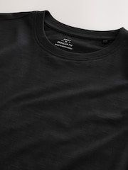 Black 100% Cotton Short Sleeve Slub T-Shirt - Image 7 of 8