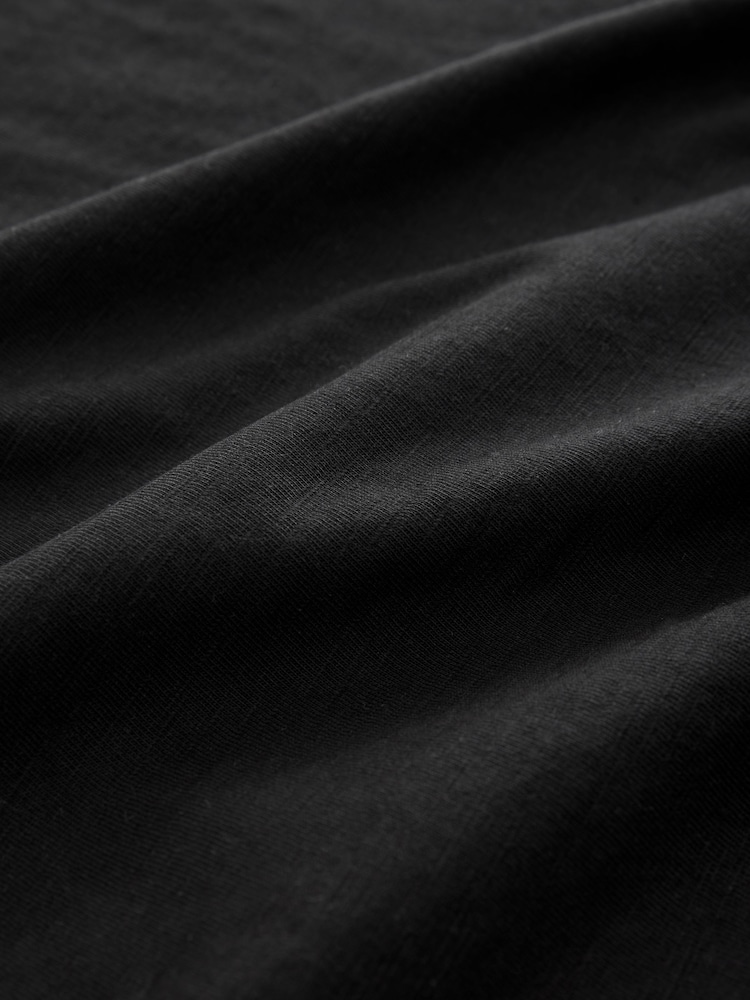 Black 100% Cotton Short Sleeve Slub T-Shirt - Image 8 of 8 Black 100% Cotton Short Sleeve Slub T-Shirt - Image 8 of 8
